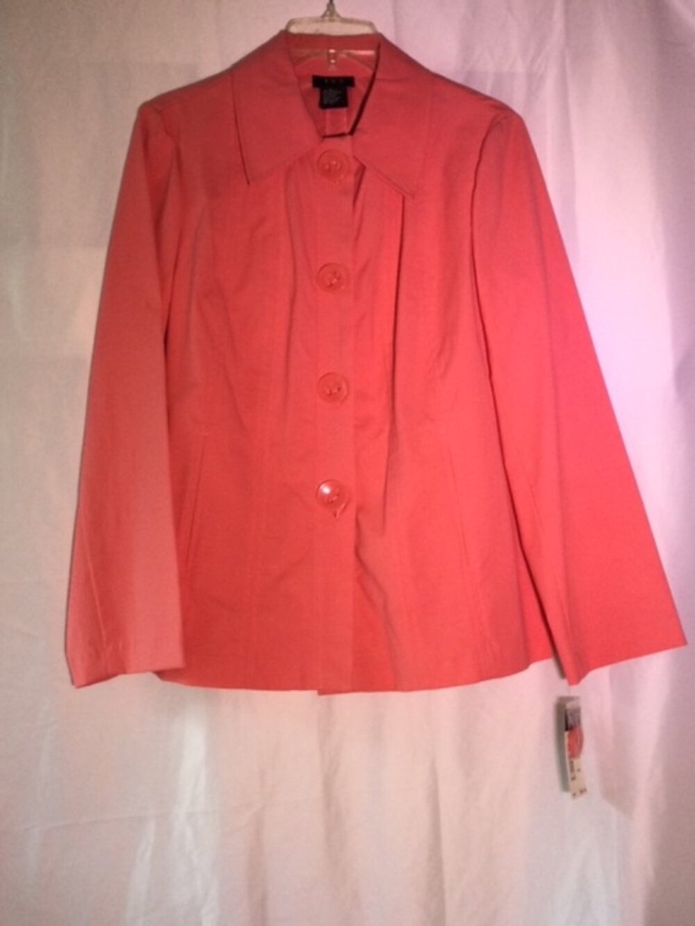 R.Q.T. Cabana Coral Blazer Jacket NWT Size M Cotton Blend Stretch Career Office